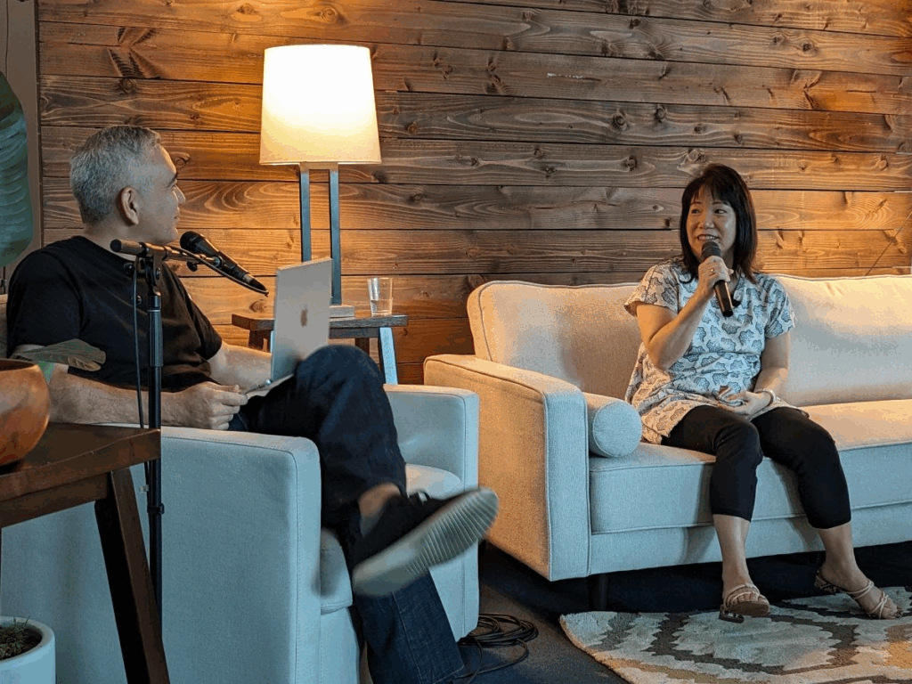 Patti Chan sits down on the couch with Pastor Dave